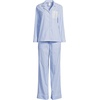 image:imageLands End Womens Cotton Poplin 2 Piece Pajama Set  Long Sleeve Top and PantsCrisp Blue Stripe