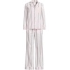 image:imageLands End Womens Cotton Poplin 2 Piece Pajama Set  Long Sleeve Top and PantsSea Salt PinkCoffee Stripe
