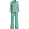image:imageLands End Womens Cotton Poplin 2 Piece Pajama Set  Long Sleeve Top and PantsVibrant Clover Multi Stripe