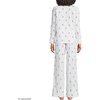 image:imageLands End Womens Cotton Poplin 2 Piece Pajama Set  Long Sleeve Top and PantsWhiteBlue Floral Stripe
