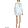 image:imageLands End Womens Cotton Poplin 2 Piece Pajama Set  Long Sleeve Top and Shorts with PipingIcy MintMuted Cobalt Stripe