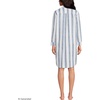 image:imageLands End Womens Cotton Poplin Long Sleeve Sleepshirt NightgownWhiteClear Blue Floral Stripe
