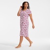 image:imageLands End Womens Cotton Short Sleeve Midcalf NightgownHot Pink Floral