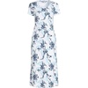 image:imageLands End Womens Cotton Short Sleeve Midcalf NightgownWhiteMuted Cobalt Lace Floral