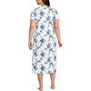 image:imageLands End Womens Cotton Short Sleeve Midcalf NightgownWhiteMuted Cobalt Lace Floral