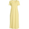 image:imageLands End Womens Cotton Short Sleeve Midcalf NightgownYellow Bliss Simple Stripe