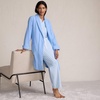 image:imageLands End Womens Cotton Terry Knee Length Spa Bath RobeClear Blue Sky