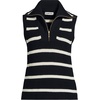 image:imageLands End Womens Drifter Quarter Zip Vest SweaterFresh IvoryBlack Stripe