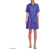 image:imageLands End Womens Elbow Sleeve Eyelet Knee Length Shirt DressCrisp Purple Floral Eyelet