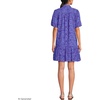 image:imageLands End Womens Elbow Sleeve Eyelet Knee Length Shirt DressCrisp Purple Floral Eyelet