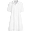 image:imageLands End Womens Elbow Sleeve Eyelet Knee Length Shirt DressWhite Floral Eyelet