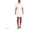 image:imageLands End Womens Elbow Sleeve Eyelet Knee Length Shirt DressWhite Floral Eyelet