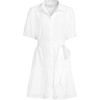 image:imageLands End Womens Elbow Sleeve Eyelet Knee Length Shirt DressWhite Floral Eyelet