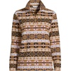 image:imageLands End Womens Fleece Quarter Zip PulloverLilacCamel Fairisle
