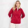 image:imageLands End Womens Fleece Quarter Zip PulloverRich Red