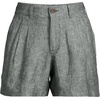 image:imageLands End Womens High Rise Pleated Aline 5 Linen ShortsForest Moss Linen