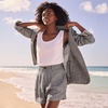 image:imageLands End Womens High Rise Pleated Aline 5 Linen ShortsForest Moss Linen