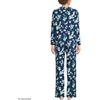 image:imageLands End Womens Knit 2 Piece Pajama Set  Long Sleeve Top and PantsDeep Sea Navy Painterly Floral