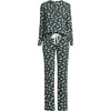 image:imageLands End Womens Knit 2 Piece Pajama Set  Long Sleeve Top and PantsForestIvory Ditsy Floral