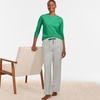 image:imageLands End Womens Knit 2 Piece Pajama Set  Long Sleeve Top and PantsIvoryClover Simple Stripe