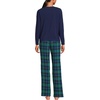 image:imageLands End Womens Knit 2 Piece Pajama Set  Long Sleeve Top and PantsLight Emerald Blackwatch