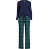 image:imageLands End Womens Knit 2 Piece Pajama Set  Long Sleeve Top and PantsLight Emerald Blackwatch