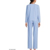 image:imageLands End Womens Knit 2 Piece Pajama Set  Long Sleeve Top and PantsLight Sea Blue Tiny Floral