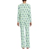 image:imageLands End Womens Knit 2 Piece Pajama Set  Long Sleeve Top and PantsMintBlue Sky Vintage Floral