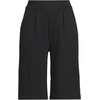 image:imageLands End Womens Knit High Rise Pleated 12 Bermuda ShortsBlack