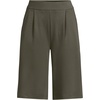 image:imageLands End Womens Knit High Rise Pleated 12 Bermuda ShortsForest Moss