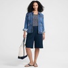 image:imageLands End Womens Knit High Rise Pleated 12 Bermuda ShortsRadiant Navy