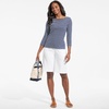 image:imageLands End Womens Knit High Rise Pleated 12 Bermuda ShortsWhite