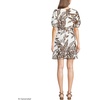 image:imageLands End Womens Linen Above the Knee Puff Sleeve DressVanillaBark Etched Leaves