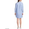 image:imageLands End Womens Linen Long Sleeve Button Front Shirt DressBlueWhite Stripe