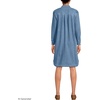 image:imageLands End Womens Linen Long Sleeve Button Front Shirt DressMedium Blue Wash