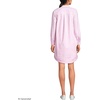 image:imageLands End Womens Linen Long Sleeve Button Front Shirt DressPinkWhite Stripe