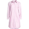 image:imageLands End Womens Linen Long Sleeve Button Front Shirt DressPinkWhite Stripe