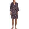 image:imageLands End Womens Matte Satin 2 Piece Pajama Set  Nightgown and RobeBlack Large Watercolor Floral
