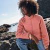 image:imageLands End Womens Mixed Media Sherpa Fleece JacketDark Rose Clay