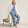 image:imageLands End Womens Pajama Set Knit Long Sleeve TShirt and Flannel PantsCobalt Blue Holiday Penguins