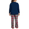 image:imageLands End Womens Pajama Set Knit Long Sleeve TShirt and Flannel PantsHeritage Red Plaid