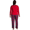 image:imageLands End Womens Pajama Set Knit Long Sleeve TShirt and Flannel PantsRich Red Multi Plaid