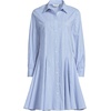 image:imageLands End Womens Poplin Button Front Dress with GodetsLight Sea BlueWhite Stripe