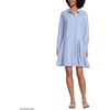 image:imageLands End Womens Poplin Button Front Dress with GodetsLight Sea BlueWhite Stripe