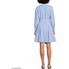 image:imageLands End Womens Poplin Button Front Dress with GodetsLight Sea BlueWhite Stripe