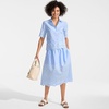 image:imageLands End Womens Poplin Drop Waist Midi SkirtLight Sea Blue