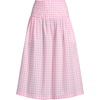 image:imageLands End Womens Poplin Drop Waist Midi SkirtSeaside Pink Gingham