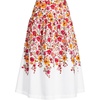 image:imageLands End Womens Poplin Drop Waist Midi SkirtWhiteHot Pink Painted Blooms