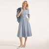 image:imageLands End Womens Poplin Midi Wrap Front DressMidnight Sky Pinstripe