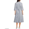 image:imageLands End Womens Poplin Midi Wrap Front DressMidnight Sky Pinstripe